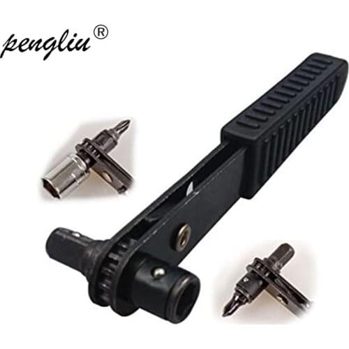 Portable Black Mini Rapid Ratchet Wrench 1/4" Screwdriver Rod 6.35 Quick Socket Wrench Tools