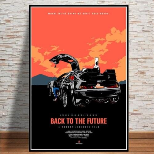 Back To The Future Movie Poster Cool Car Posters and Prints Cuadros Vintage Wall Art Picture Canvas Painting for Home Decoration