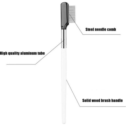 1pcs Eyelash Comb Eyelash Comb Stainless Steel Eyebrow Comb Makeup Brush Eyelash Comb With Cover Cosmetic Make Up Tools Supplies