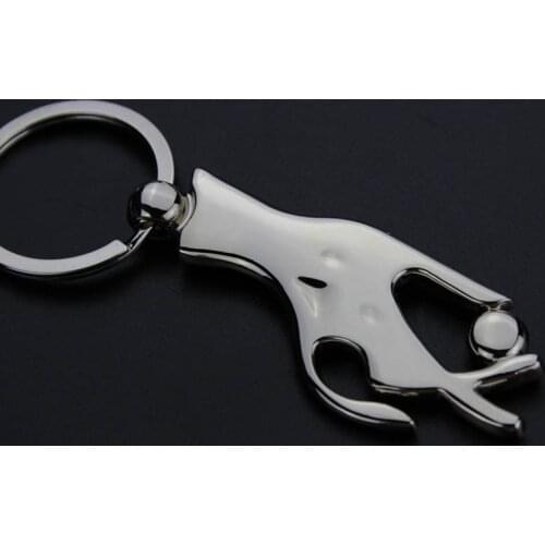RE 100pcs/lot Free Shipping Alloy Women Hand Crystal Men Women Gift Keychain Keyring Key Chain Ring Wholesale