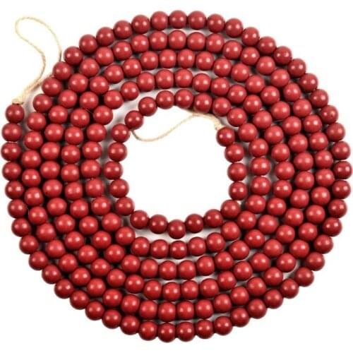 Christmas Tree Garland Wooden Bead Christmas Room Decor Ornament Party Decor