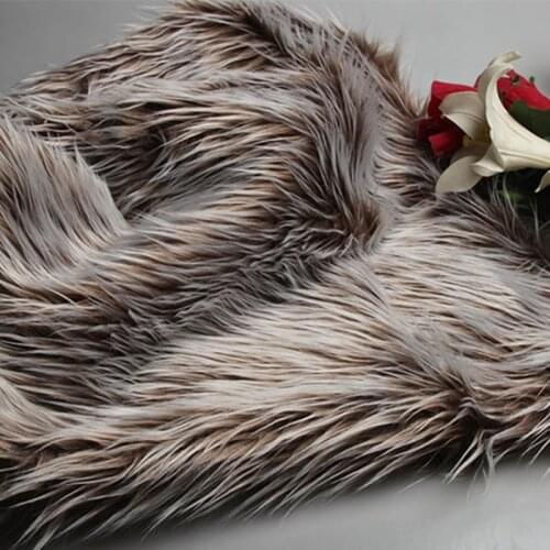 Pink White Orange Gold Khaki 4cm Long Plush Fake Wool Fur Fabric For Coat Vest Stage Cosplay DIY Newborn Photographic