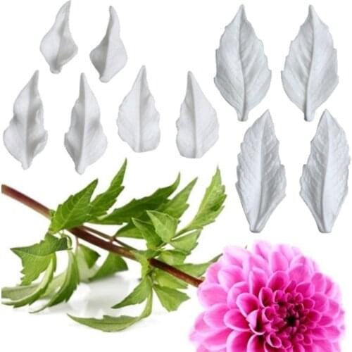 Dahlia Leaf Silicone Mold Fondant Cakes Decorating Tools Silicone Mold Sugarcraft Chocolate Baking Tools For Cakes Gumpaste Form
