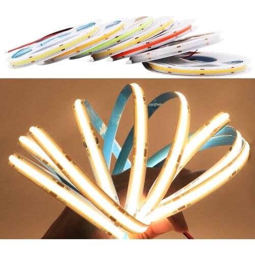COB LED Strip Light High Density Flex LED Tape Light Dimmable FOB Linear Ribbon Red Green Blue 3000K 4000K 6000K DC12V/24V
