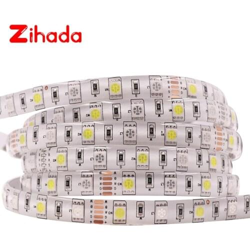 RGB 5050 LED Strip DC 12V 24V 60LEDs/m RGBW RGBWW Waterproof Flexible LED Lights Decoration For Kitchen 5m/lot