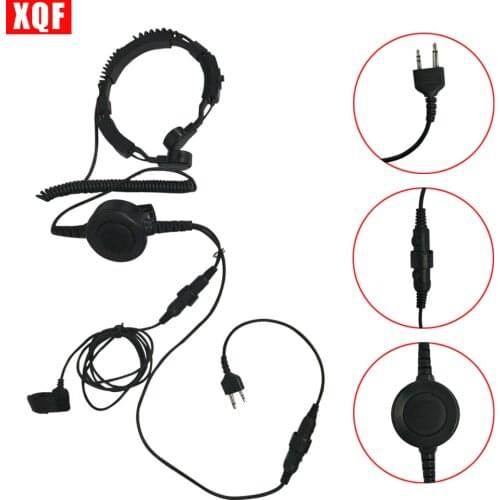 XQF 10PCS PTT MIC Military Bone Conduction Tactical Headphone Headset for Midland G5/G6 GXT400 LXT110 Ham Radio Walkie Talkie