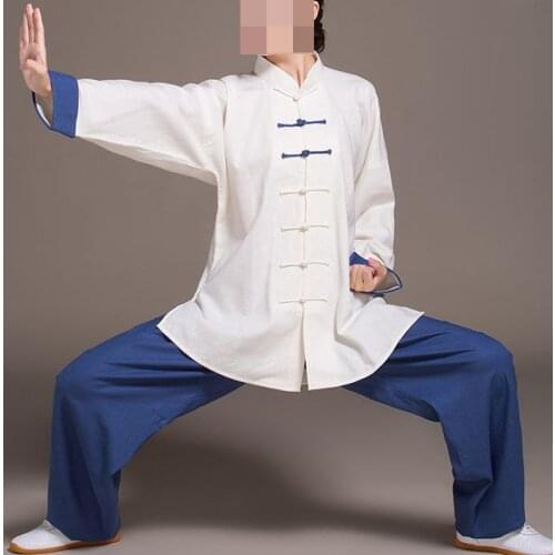 Unisex high quality linen Tai Chi uniform outfit Kung Fu Suit Taiji Clothing Wing Chun martial arts performance Uniforms