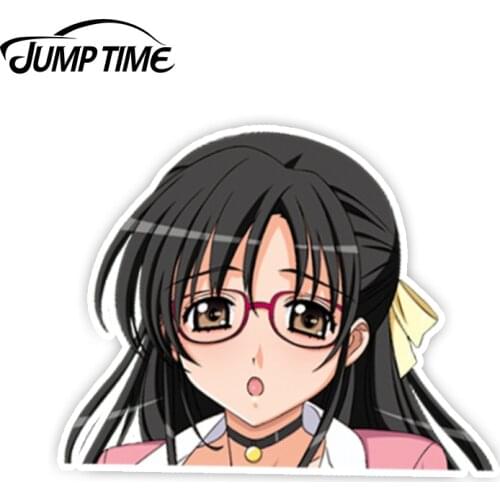 Jump Time 13cm x 10.3cm Bishoujo Hyouryuuki PEEK BIG HEAD Cute Nago Nogiku Stickers Decal Vinyl Decor For Window Laptop Bumper