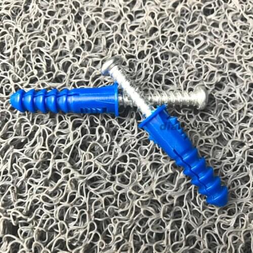 High Quality Plastic Expansion Pipe Wall Plugs Plastic Expansion With Screw Kit 6.4x30mm 50pcs