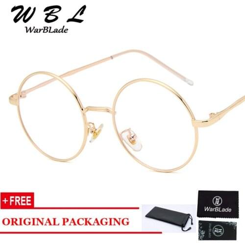 WarBLade 2018 Metal Frame Eyewear Brand Designer Women Men Unisex Round Glasses Clear Lens Spectacles Nerd