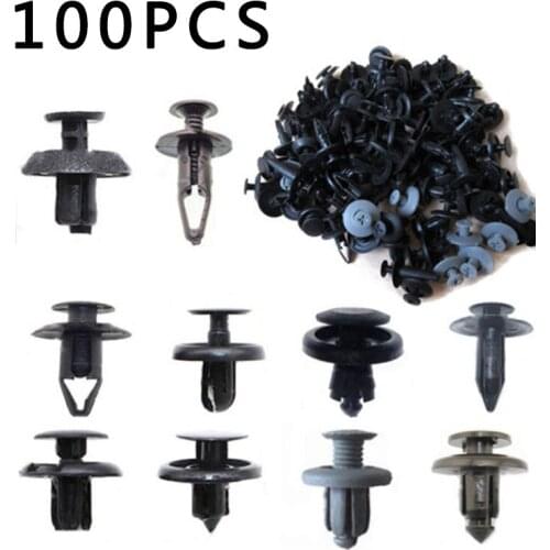 100/120pcs Car Fastener Screw Rivets Clips kit Black Mixed Plastic New Auto Bumper Fender trims Fastener Screw Rivets Clips
