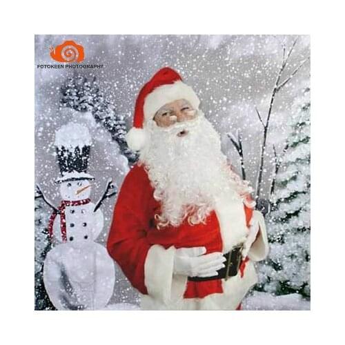 10X10ft Christmas Hand Painted Seamless Photo Backdrop Backgounds,nature scenic Christmas Snowman background for baby children