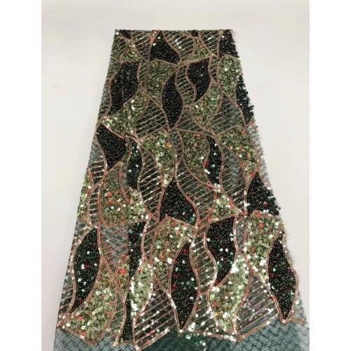 2021 Latest French African Lace Fabric, Sequined High Quality Nigeria Tulle Lace Fabric, Used For Wedding Fabric R3975