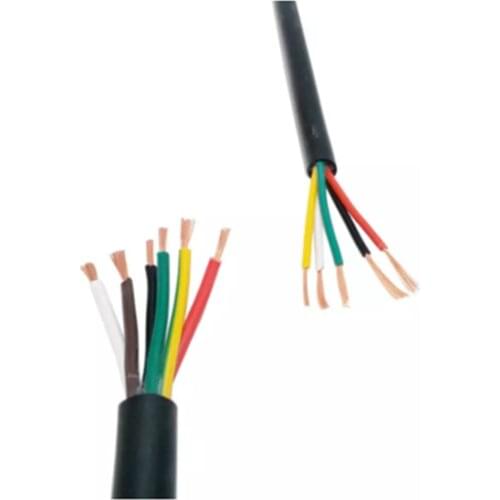 22 AWG 0.3MM2 RVV 2/3/4/5/6/7/8/10/12/14/16/18 Cores Pins Copper Wire Conductor Electric RVV Cable Black