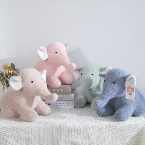 23cm Multicolor Lovely Bamboo Charcoal Elephant Pillow Plush Filled Plant Toys Home Decoration Air Purification