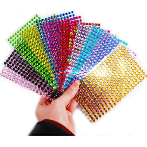 520pcs/set 6mm Self Adhesive Acrylic Rhinestone Sticker For Nail Art Decal Style Accessories Art Decoration Strass