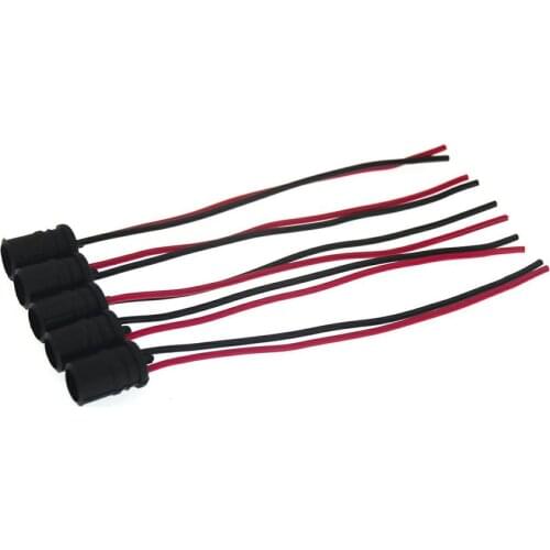 5Pcs T10 Bulb Socket Red And Black Lines Qy-202634 Connector Car Lamp Holder Automobile Update Accessories