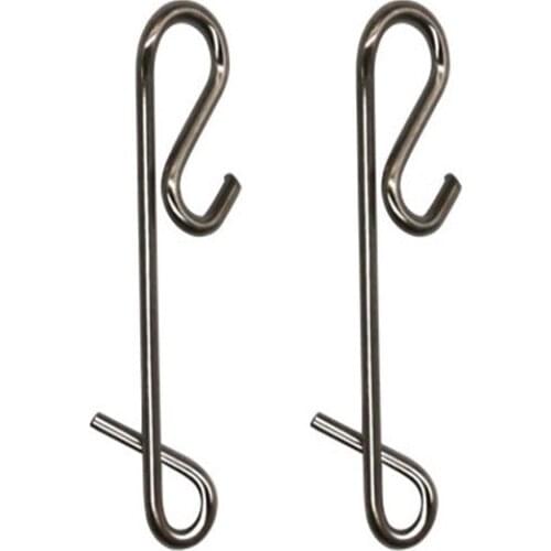 50pcs/lot Stainless Fishing Line Braid Knotless Connectors Winding pin Wire 11mm-21mm Fishing Hanging Snap swivel