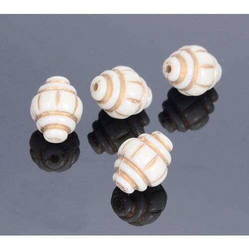 500Pcs/Lot 12x15MM Fluted Corrugated Antique Silver Design Stripe Oval Spacer Charm Beads For Diy Handmade Jewelry Making