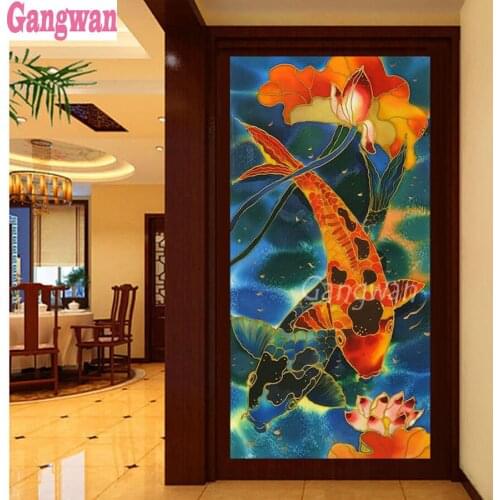 5d Diy diamond painting kio fish graph full picture square drill diamond embroidery rhinestone painting diamond mosaic fengshui