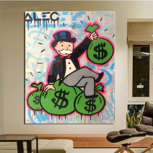 Alec Monopoly Wall Art Canvas Poster And Prints Canvas Painting Decorative Picture For Office Living Room Home Decor Accessories