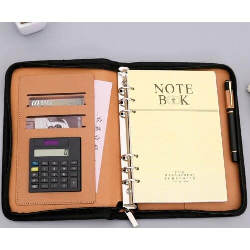 Notebook A5 Spiral Personal Dairy Planner Organizer Note Book Travel Agendas Manager Padfolio Folder Calculator Zipper Bag