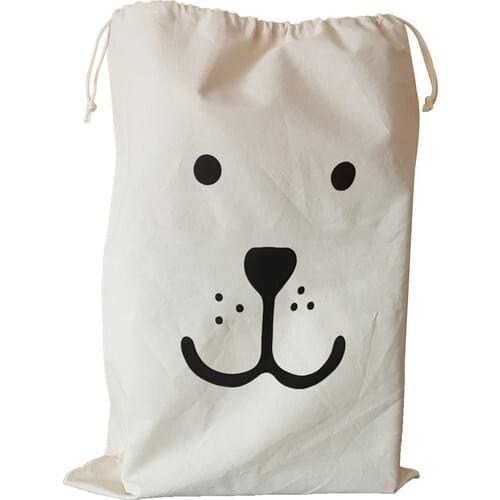 Bugy Bagy Linen Dirty and Toy Storage Bag Cute Dog Light Eye