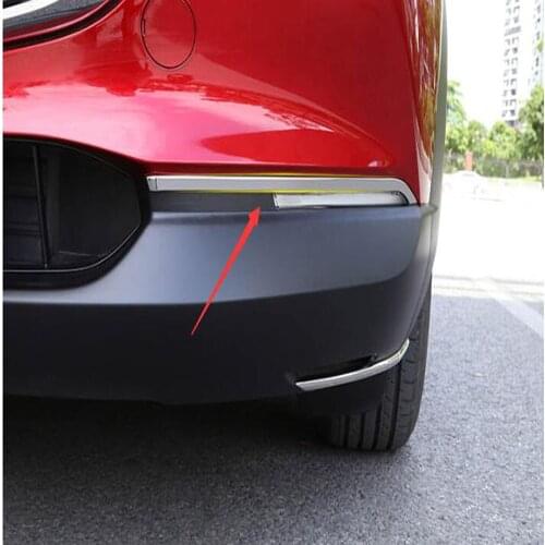 Car Front Fog light Eyebrow Trim Sticker For Mazda CX-30 CX30 2020 2021 Garnish Decoration Strips Car Styling Accessories