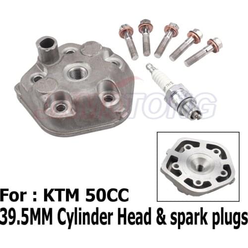 39.5mm Cylinder Head & spark plugs for KTM 50 SX Pro Junior Senior Parts