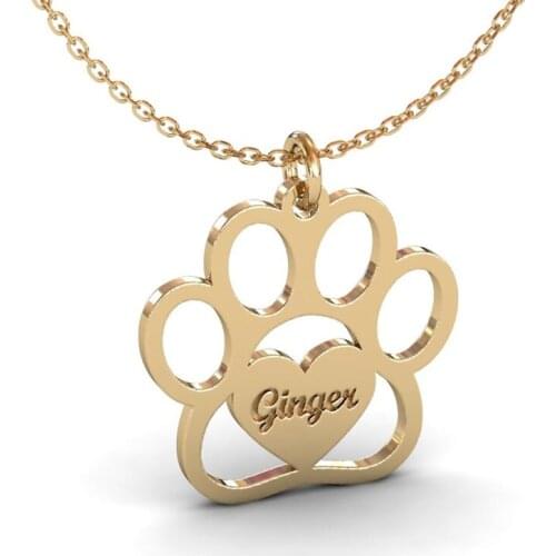 Customized Products Cute Cat Paw Necklaces Stainless Steel Necklace Name Necklace Personalised Necklace Gold Chains Jewelry