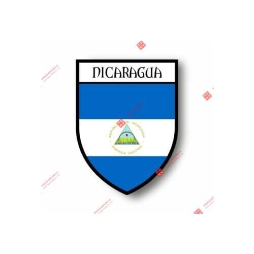 Interesting Car Stickers Decal Souvenir Vinyl Car Shield City Flag World Crest Nicaragua Car Window Body Decorative Stickers