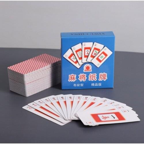 1 Set Chinese Classic Mahjong Card Game Lightweight Mahjong Paper Card Portable Poker for Mahjong Lovers Beginners Entertainment