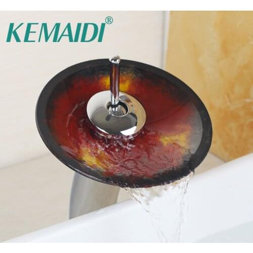 KEMAID Bathroom Faucet Advanced Glass Waterfall Chrome Brass Bathroom Basin Mixer Sink Faucets Waterfall Tap