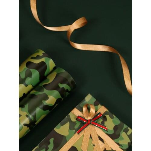 6pcs Camouflage pattern Kraft Papers 100gsm Thick Gift Wrapping Papers Gift Decor Papers Party Supply