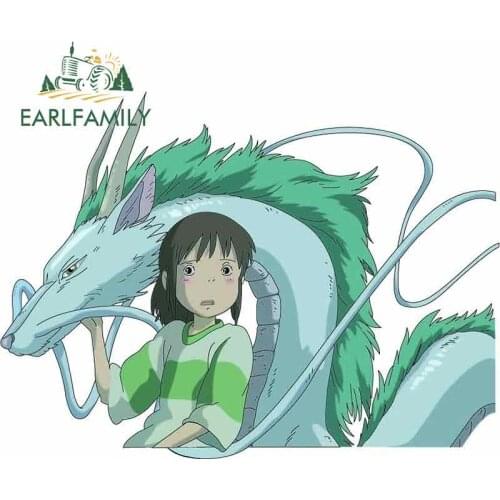 EARLFAMILY 13cm x 9.5cm For Ogino Chihiro And Nigihayami Kohakunushi Anime Car Stickers Bumper Decal Air Conditioner Windows