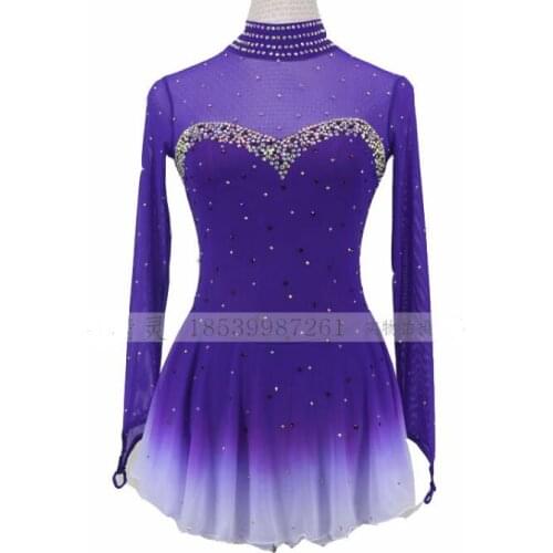 Figure skating dress Competition dresses Girl Rhinestone Performance