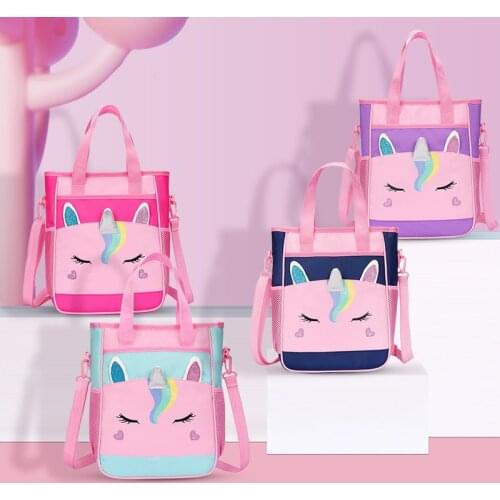 Girls Casual Tote Handbag Children Unicorn Shoulder Bag Student Book Bag with Large Capacity Travel Storage Bags for Gir Gifts