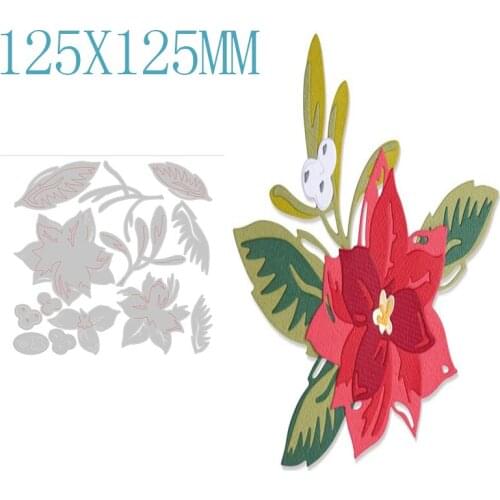 Christmas Flower Metal Cutting Dies DIY Scrapbooking Photo Album Decoration Handmade Embossed Card Craft New Arrival