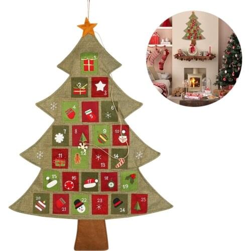 NICEXMAS Hanging Christmas Advent Calendar Countdown to Christmas Tree