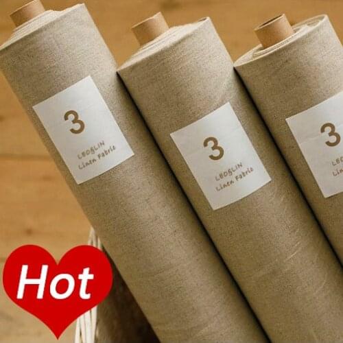 Light Beige Vintage Hemp Cotton Linen Fabric For Patchwork Sewing Dolls Painting Textiles Curtain Cloth Width 140cm 50%OFF