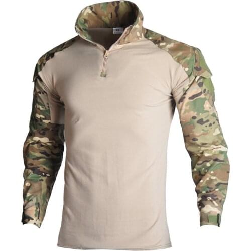 Tactical Camouflage Male T-shirts Army Combat T Shirt Military Men Long Sleeve T-Shirt Hunting Shirts