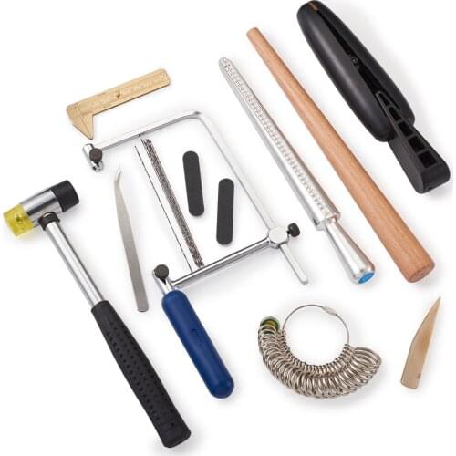 Ring Enlarger Stick Mandrel Handle Hammers Ring Sizer Finger Measuring Stick Polishing Cloth Jewelry Tools