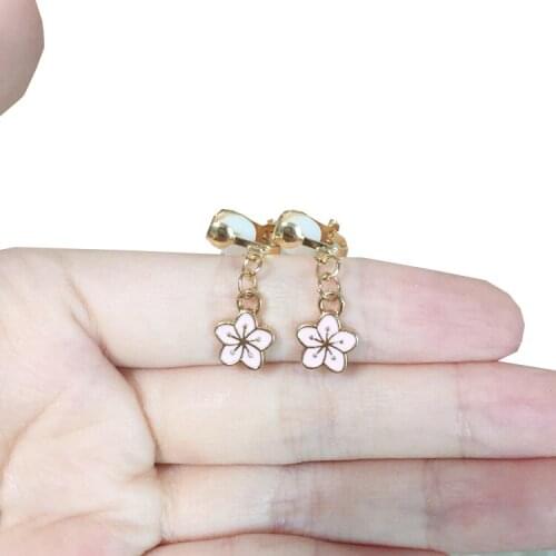 Korea Style Mini Flower Clip on Earrings No Pierced for Girl Party Lovely Earrings For Women statement Accessories Brincos