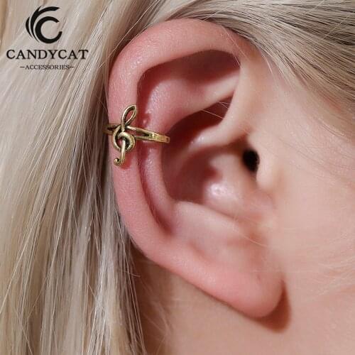 Womens Vintage Punk Crystal Geometric Geometric Ear Clip Cuff Accent Earrings Stud Earrings Gold Silver Color Earring Jewelry