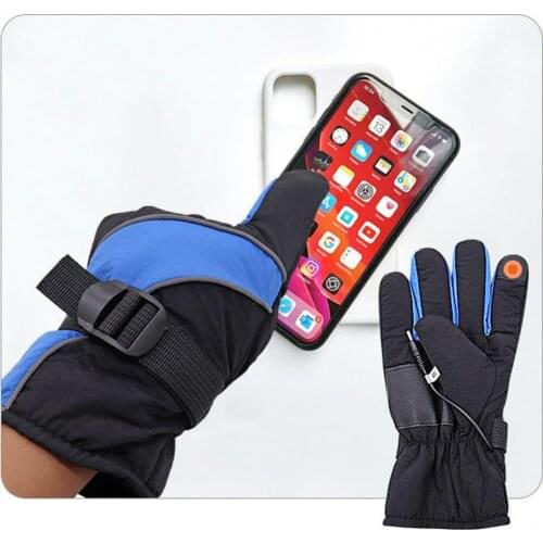 Winter outdoor riding unisex charging heating full-finger motorcycle riding electric heating gloves heating gloves