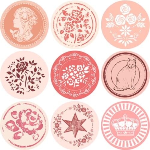 2 Sheets Hand Account Stickers Decorative Diary Waterproof Sealing Stickers Retro Round Warm Empty Objects Korean Stationery