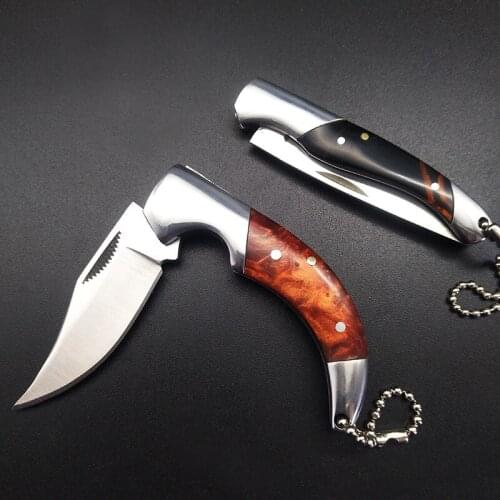 2pcs/Lot, Damascus Folding Blade Knife Outdoor Survival Multifunctional Portable Self Defense Knife Pocket Knives Utility Knives