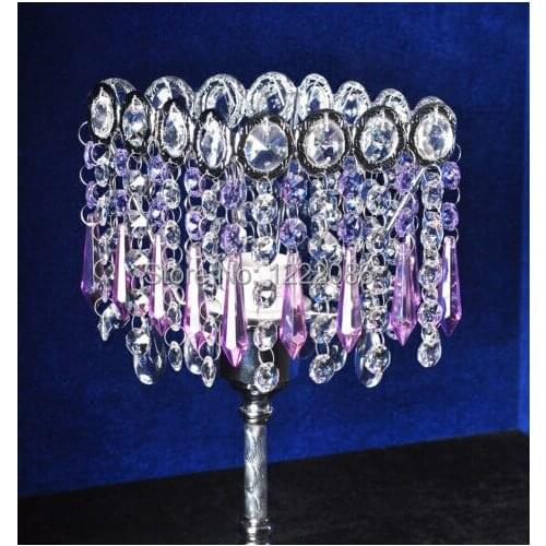 45pcs PINK GLASS CHANDELIER CRYSTAL PRISMS PENDANTS WEDDING DECO