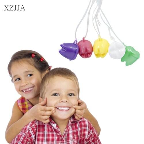 XZJJA 5Pcs Creative Baby Plastic Teeth Storage Box Cute Child Souvenir Save Milk Teeth Collecting Teeth Organizer Mini Tooth box