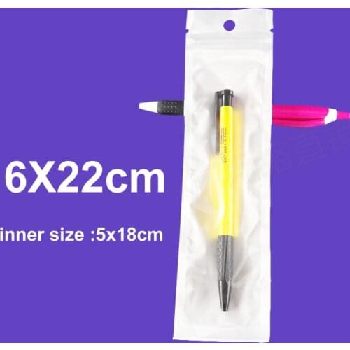6x22cm White Clear Zip Lock Hang Hole Plastic Bags Packaging Pouches Reclosable Jewelry 100~4500pcs